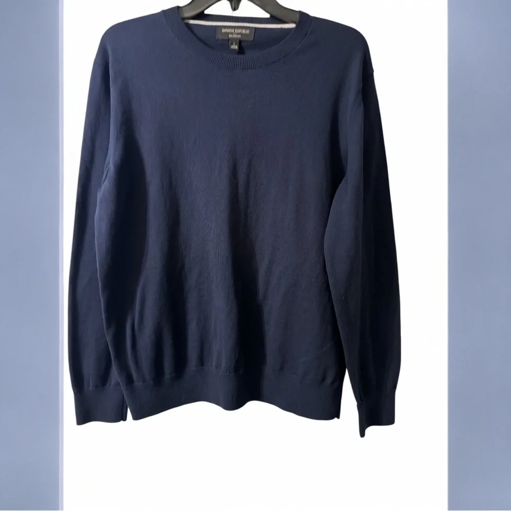Banana Republic Eco Sweater Navy Blue Crewneck Pullover Size Large